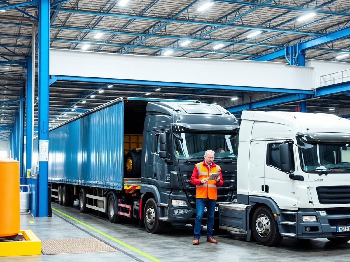 Freight loading at a logistics dock managed by EBL Transportation